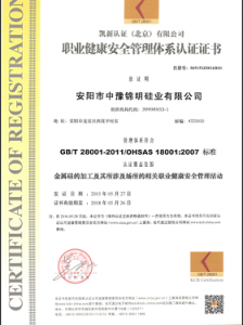 Occupational health and safety management system certification